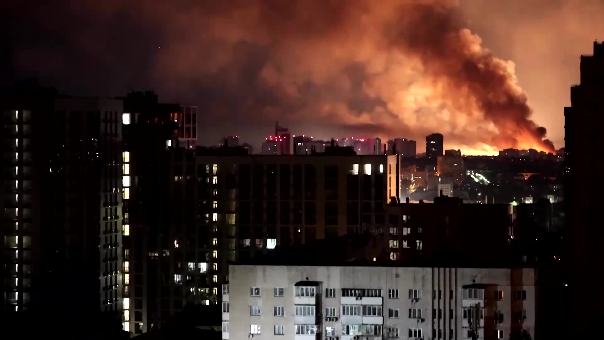 Video shows Russian drone exploding in Kyiv residential area