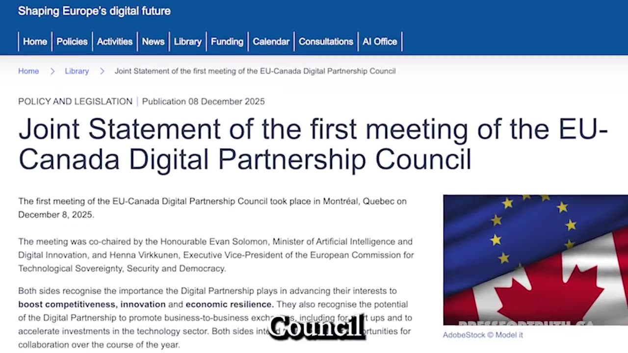 DIGITAL ID AGREEMENTS BETWEEN THE E.U. and CANADA