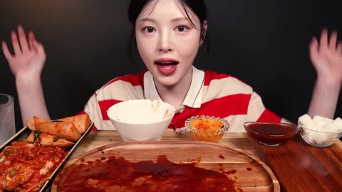 Barbecue Chicken with Frank Sausages Mukbang ASMR