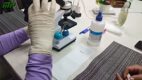 Blood analysis of a woman inoculated with 2 Pfizer vaccines.