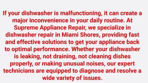 Supreme Appliance : Dishwasher Repair in Miami Shores, FL