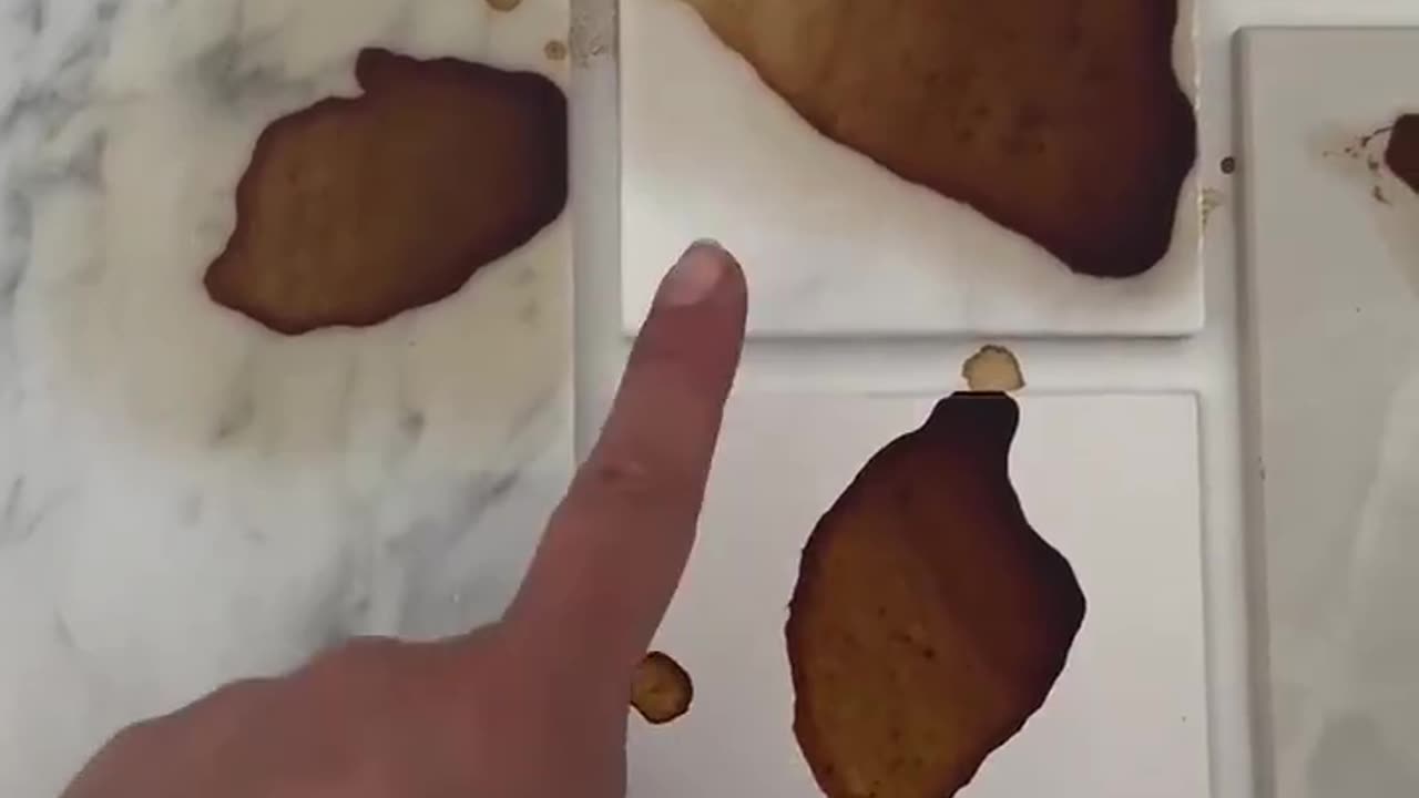 Pouring coffee over different materials