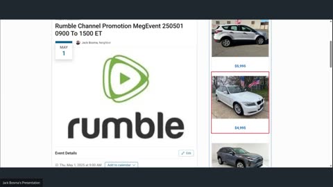 Rumble Channel Promotion MegEvent 250501 0900 To 1500 ET