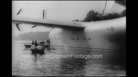 U.S. Navy Pilots test mightiest flying boat MARS WWII 1942