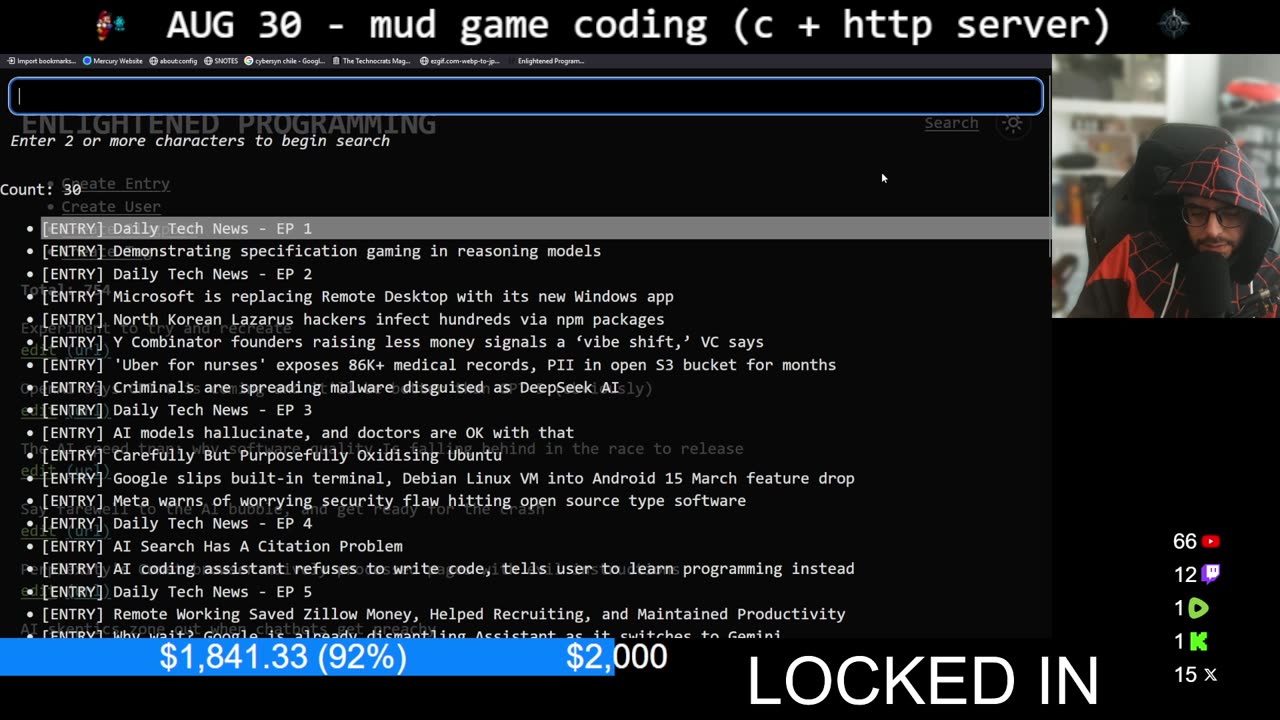 c/http server/MUD coding until I get a job