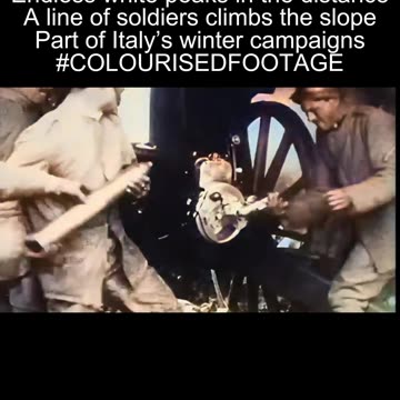 Italian Alpine Ski Troops Crossing the Mountains 1917