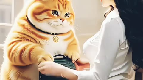 A cute cat enjoy the daily life