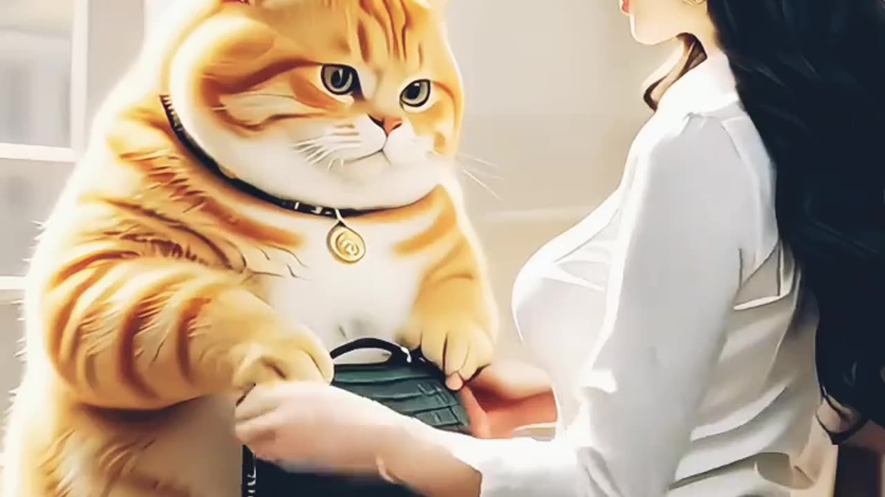 A cute cat enjoy the daily life