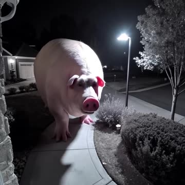 Huge pig caught on CCTV