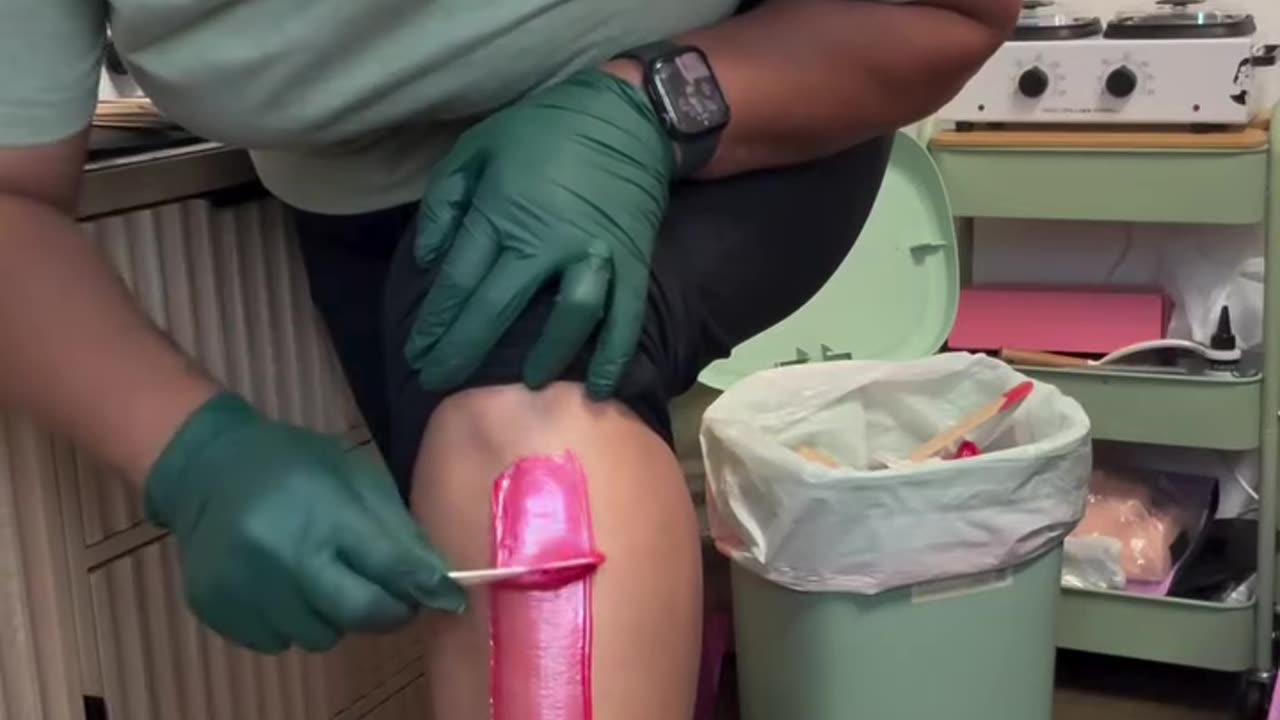 Leg Waxing with Sexy Smooth Cherry Desire | @blasianbareesthetics Wax Tutorial Arkansas