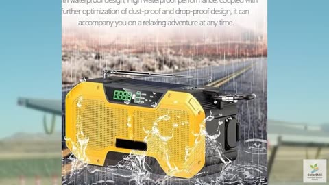 Emergency Hand Crank Radio, 5000mAh Portable Solar Weather Radio, Portable for O