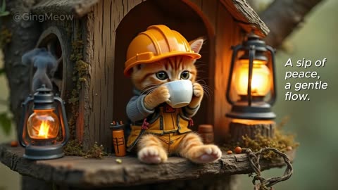 Tiny Cat Treehouse Building Adventure