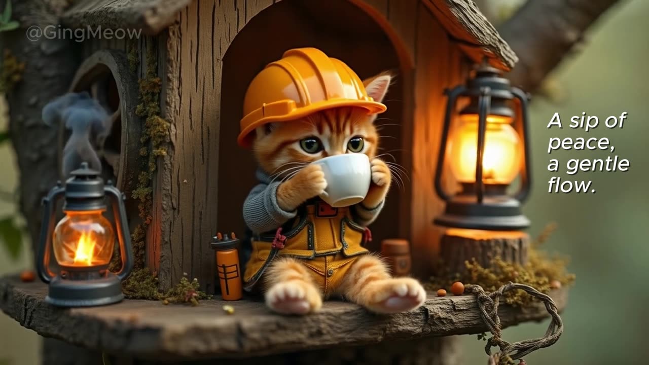 Tiny Cat Treehouse Building Adventure