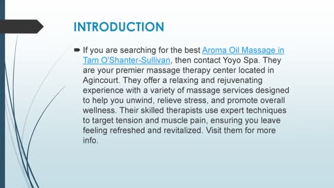 Best Aroma Oil Massage in Tam O'Shanter-Sullivan