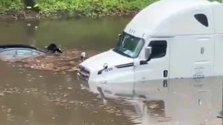 Massive flooding caused by heavy rainfall in Queens, NYC, Yesterday.
