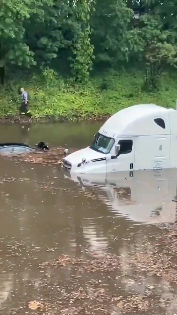 Massive flooding caused by heavy rainfall in Queens, NYC, Yesterday.