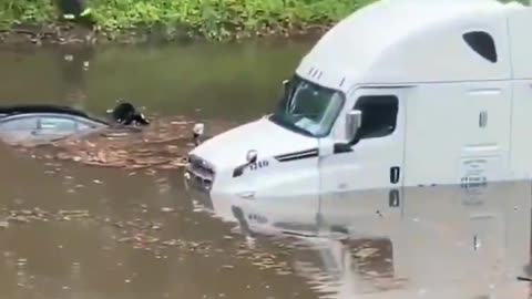 Massive flooding caused by heavy rainfall in Queens, NYC, Yesterday.