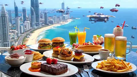 Lunch: Exclusive on the Terrace: Premium Burger and Gold Leaf Cake