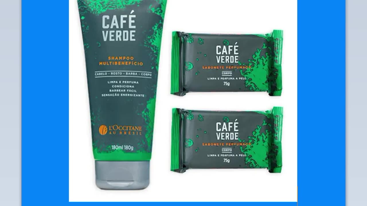 L'occitane Au Br Kit Café Verde Shampoo 180ml + 2 Sabonetes