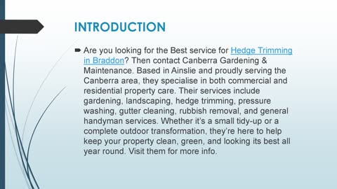 Best Hedge Trimming in Braddon