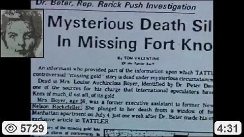 Rockefellers Looted Fort Knox Gold - Ian Flemming Wrote James Bond Book About It