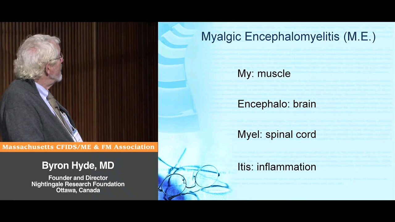 M.E. means Muscle Pain, Brain and Spinal Cord Inflammation - Byron Hyde, MD