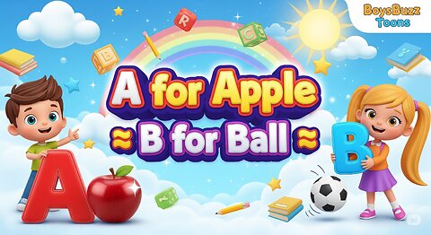 ABCD Song for Kids | A for Apple B for Ball | Phonics Rhymes with Animation | BoysBuzz Toons