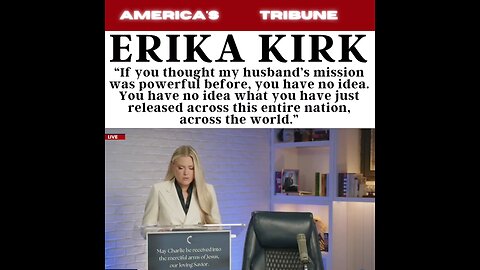 Erika Kirk tells Demonic Hate-filled Left that this is a spiritual war they will not win!