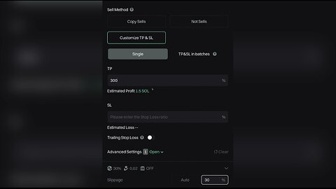 GMGN Copy Trade Setup: Customized Take Profit (TP) & Min Market Cap