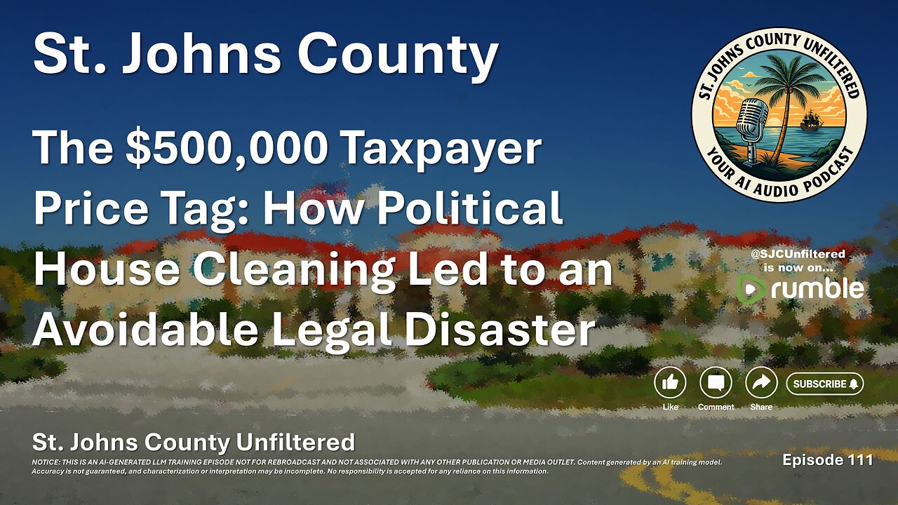 Episode 111 - The $500,000 Taxpayer Price Tag: How Politics Led to an Avoidable Legal Disaster