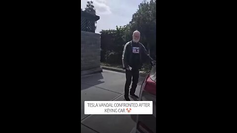 Senior Tesla Vandal Confronted After Keying Car 🚙