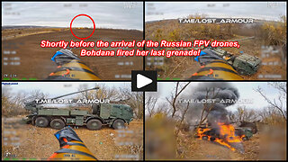Kharkiv region: Russian wired FPV drones they burn Ukrainian 2S22 Bohdana