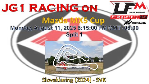 JG1 RACING on LFM - Mazda MX5 Cup - Slovakiaring (2024) - SVK - Split 1