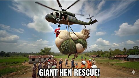 The Great Hen Rescue: Saving a Giant from the Mud! 🚜🚁