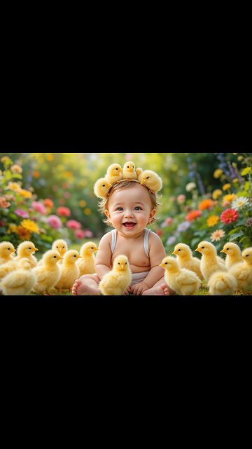 Adorable Baby with a Flock of Cheery Chicks! 🐥✨👶