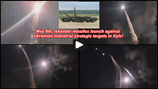 Launch of several missiles of the Russian Iskander system