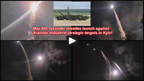 Launch of several missiles of the Russian Iskander system