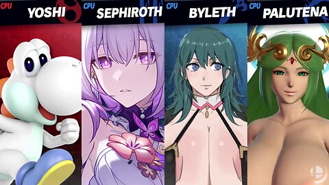 White Yoshi vs Castrice & Kunaboto Byleth & Thick Palutena [MAKI Member Request NSFW FIXED]