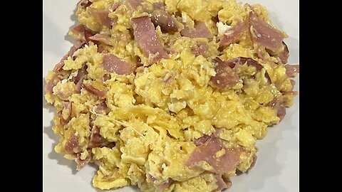 Cheesy Ham & Egg Scramble Delight”
