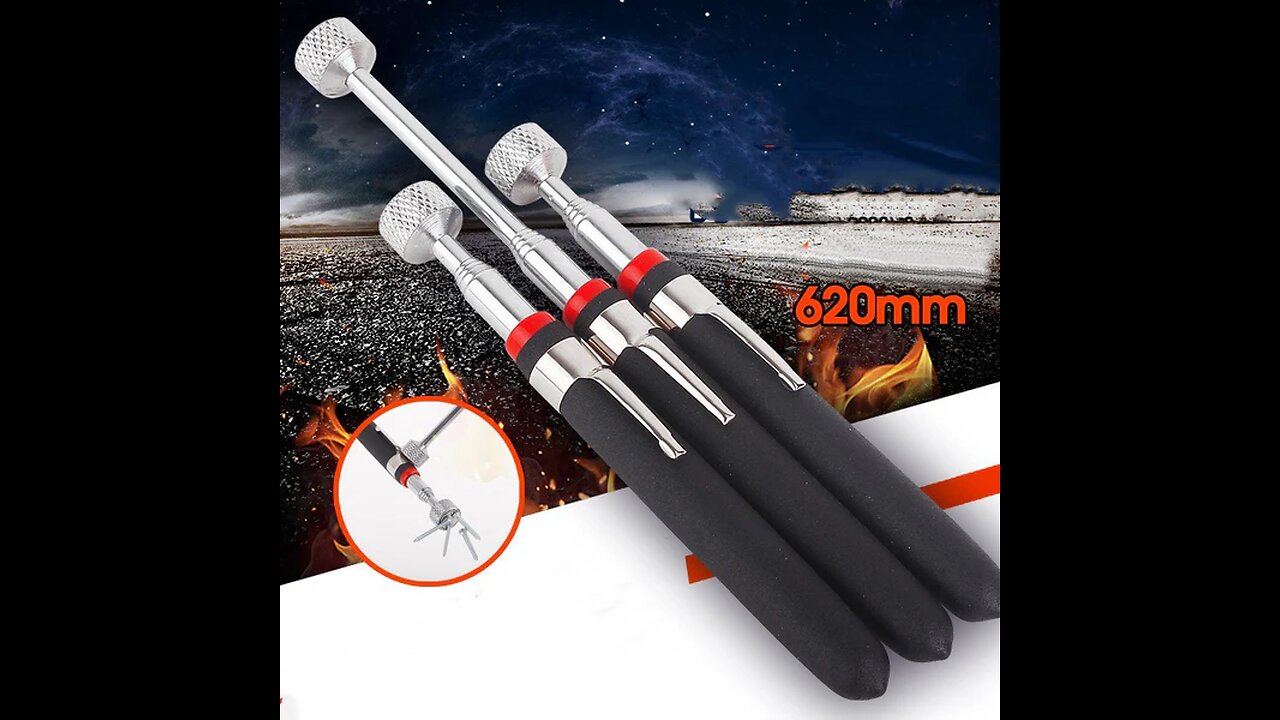 Magnetic Telescoping Pick Up Tool with 8-lb Pull Capacity, Extends to 620mm