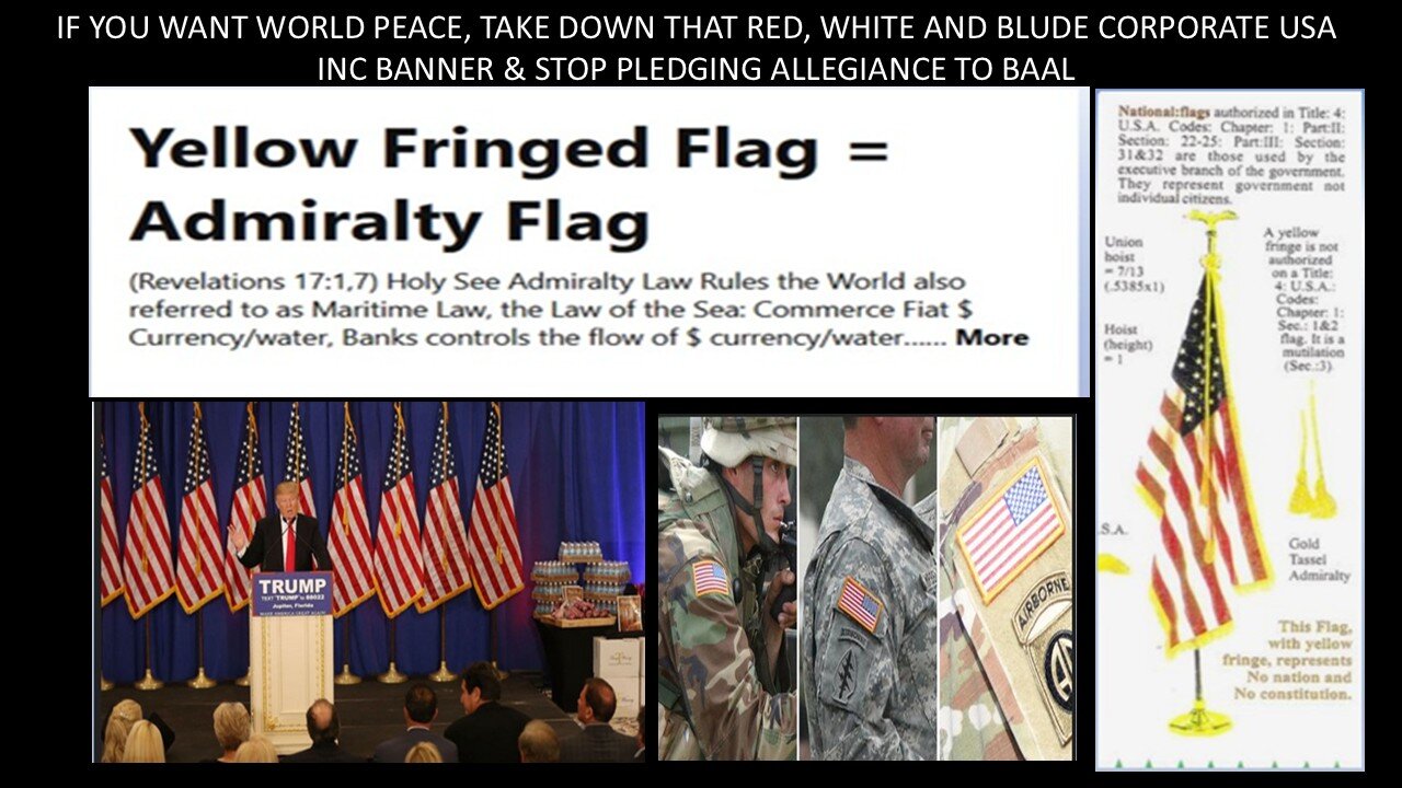 TAKE DOWN THAT RED, WHITE AND BLUE CORP BANNER AND YOU GET WORLD PEACE
