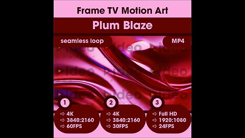 🔥Plum Blaze • Frame TV Motion Art Video • Low Stim • 4K • Seamless | Virtual Ambient Calm Modern