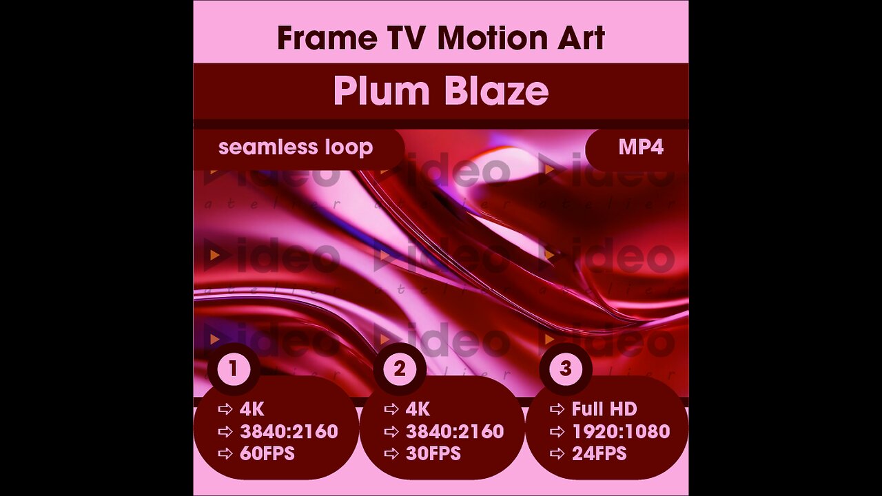 🔥Plum Blaze • Frame TV Motion Art Video • Low Stim • 4K • Seamless | Virtual Ambient Calm Modern