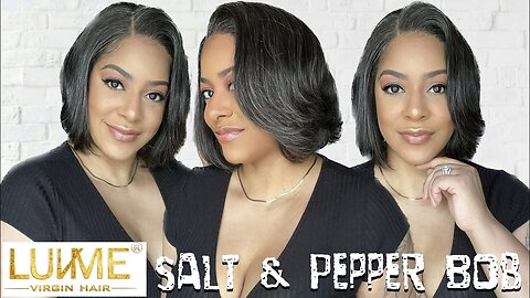 LuvMe Hair Salt and Pepper Bob Grey Can Be Sleek and Sexy Install and Review