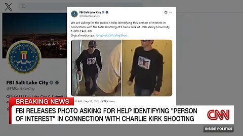 FBI releases images of person of interest in Charlie Kirk's fatal shooting