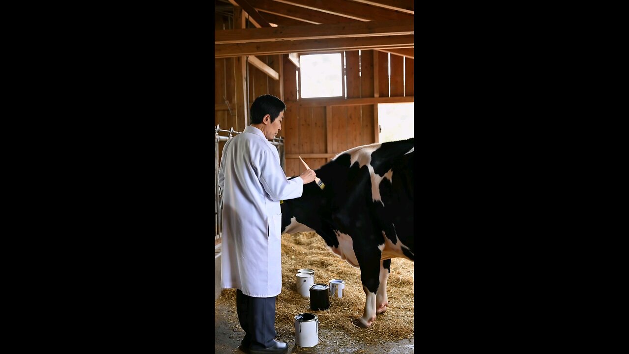 When researchers painted a cow like a Zebra.