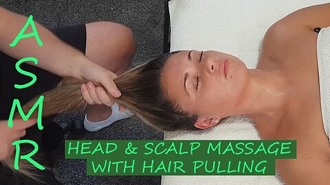 [ASMR] Head & Scalp Massage - With Hair pulling [No talking][No Music][Massage sounds]