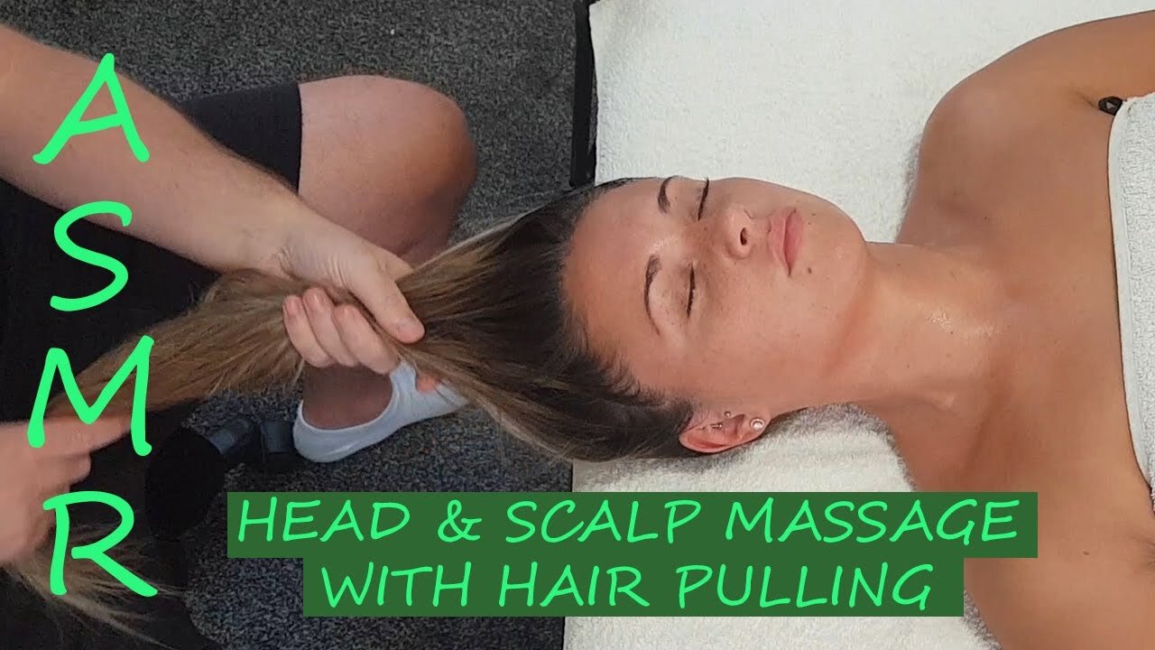 [ASMR] Head & Scalp Massage - With Hair pulling [No talking][No Music][Massage sounds]