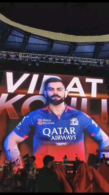 A Huge poster of Virat Kohli at Chinnaswamy Stadium ahead of RCB Unbox Event ❤️‍🔥