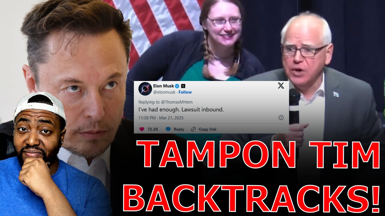Tim Walz BACKTRACKS On Tanking Tesla Stock After Elon Musk Threatens LAWSUITS Against Democrats!